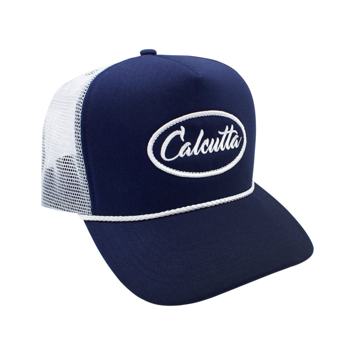 Classic Trucker Fishing Hat with Oval Calcutta Patch navy