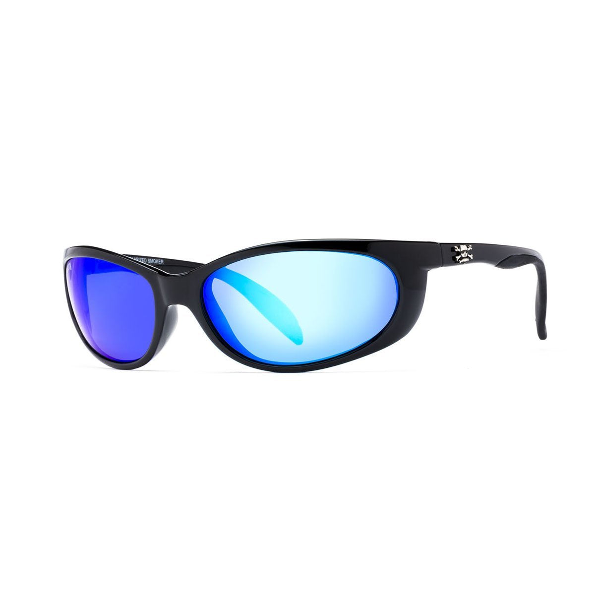 Calcutta Nantucket sunglasses black frame blue mirror